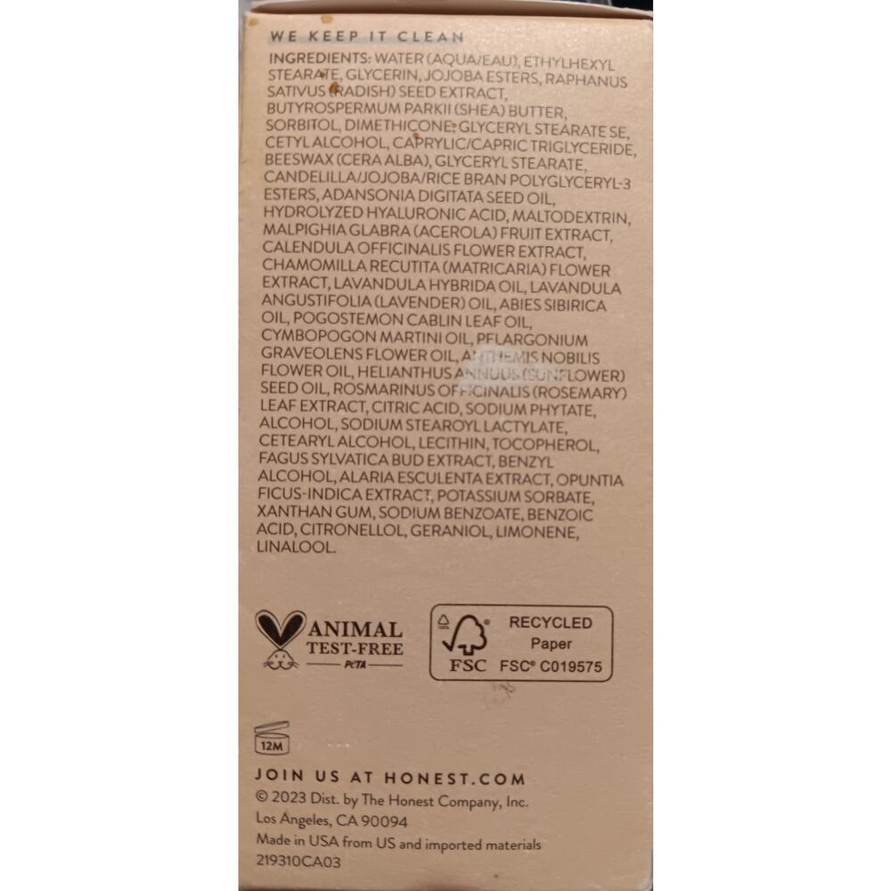 Honest Beauty Deep Hydration Face Cream Dry Skin 1.7 oz. NEW Shea Butter - Picture 3 of 3